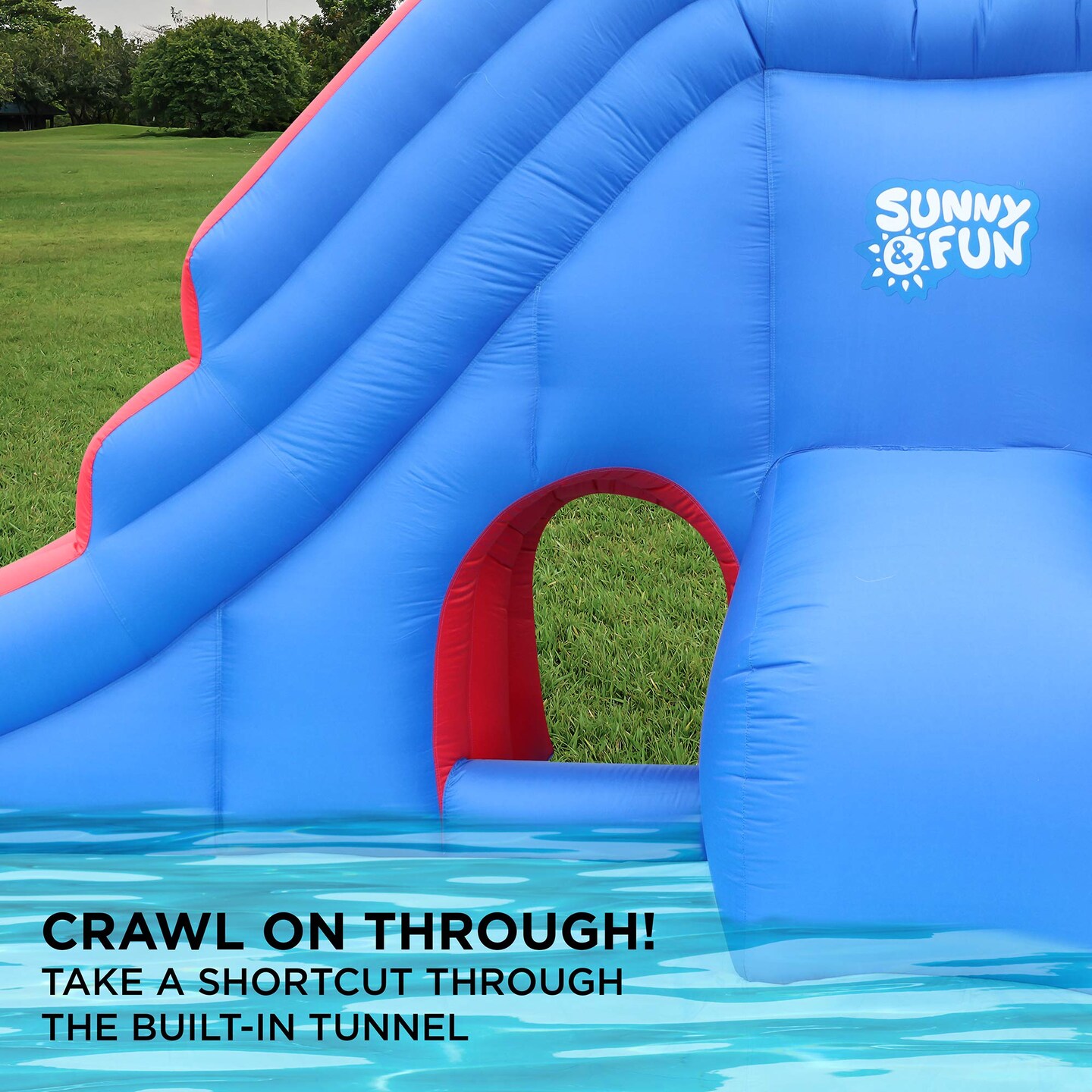 Sunny & Fun Inflatable Kids Backyard Water Slide Park with Splash Pool