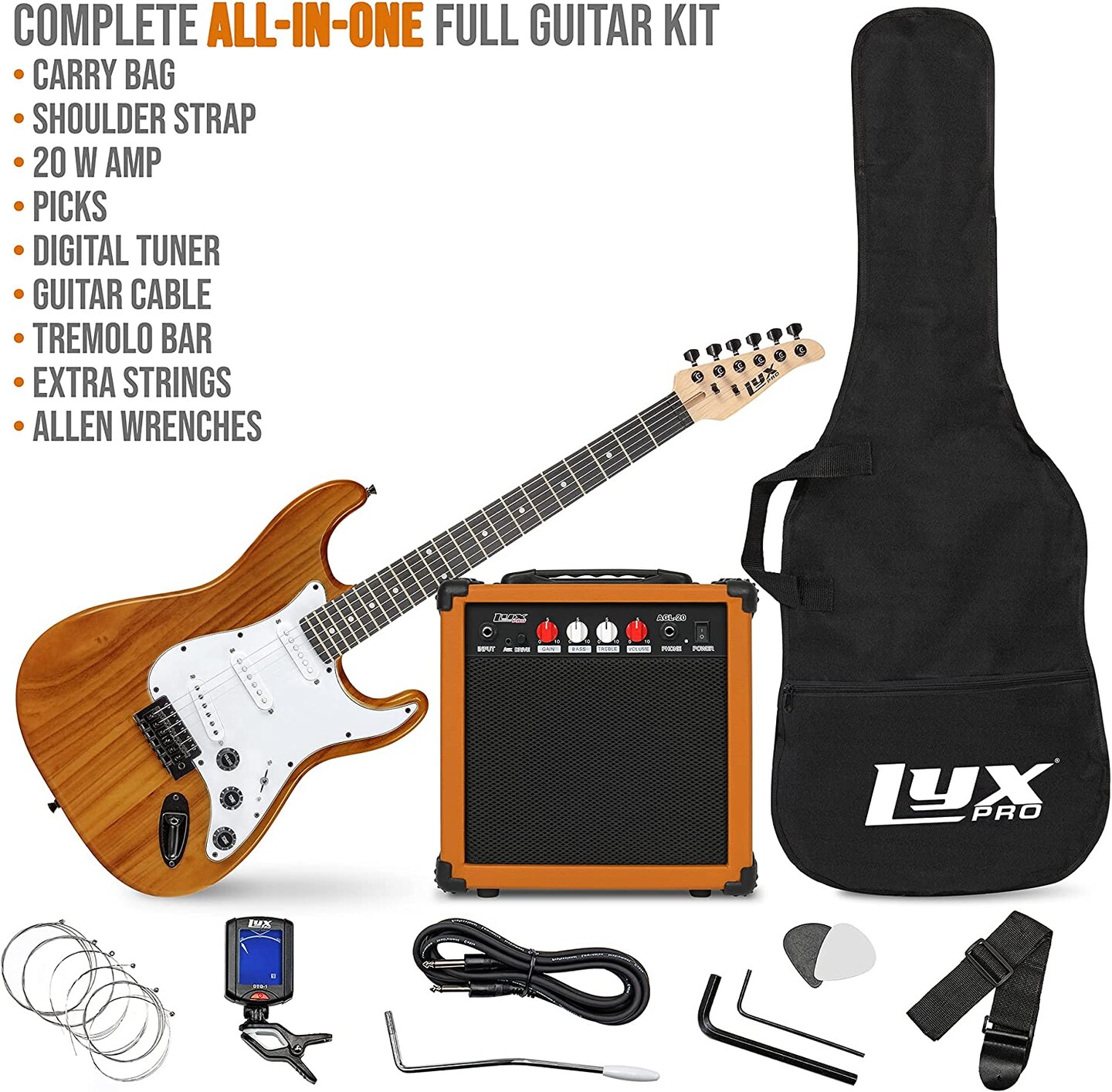 LyxPro 39&#x22; Stratocaster Electric Guitar Beginner Kit