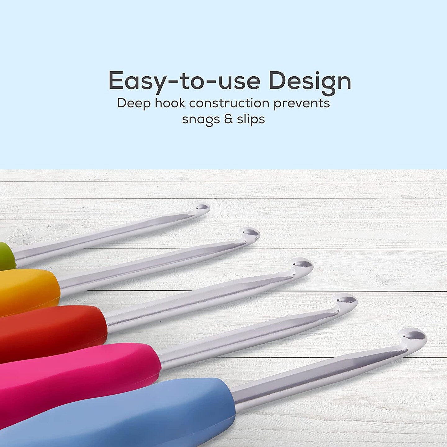 JumblCrafts Crochet Hook Set, 12 Colorful Ergonomic Crochet Hooks for Beginners and Experts