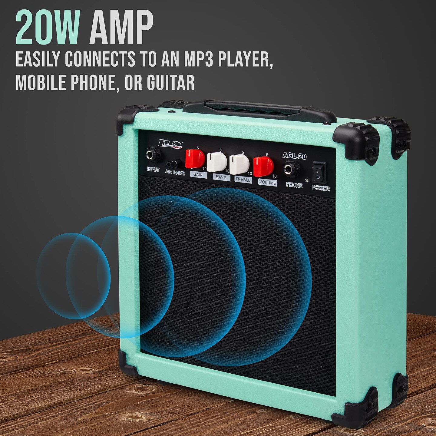 LyxPro Electric Guitar Amp, 20w Portable Mini Amplifier