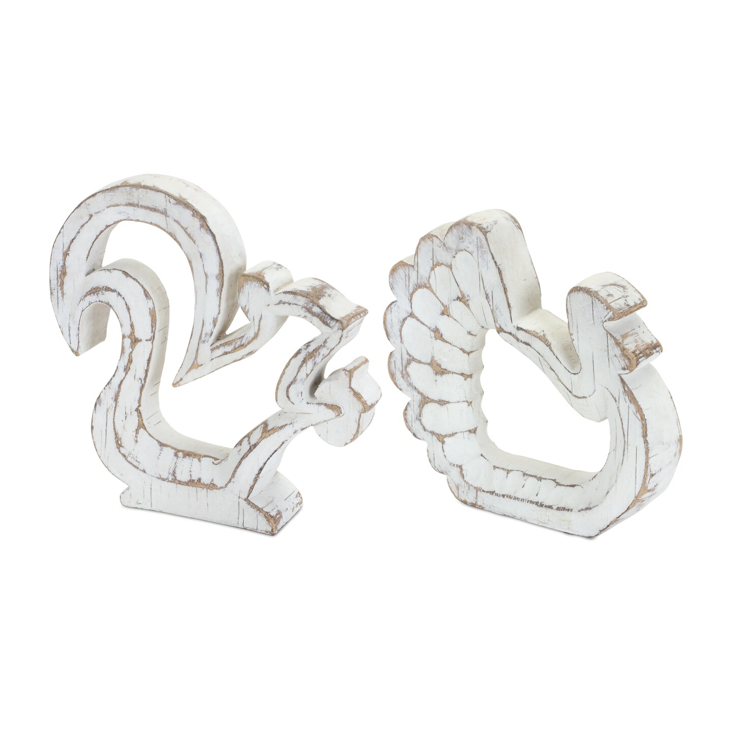 Melrose Set of 2 Turkey and Squirrel Outline Tabletop Decor 6&#x22;