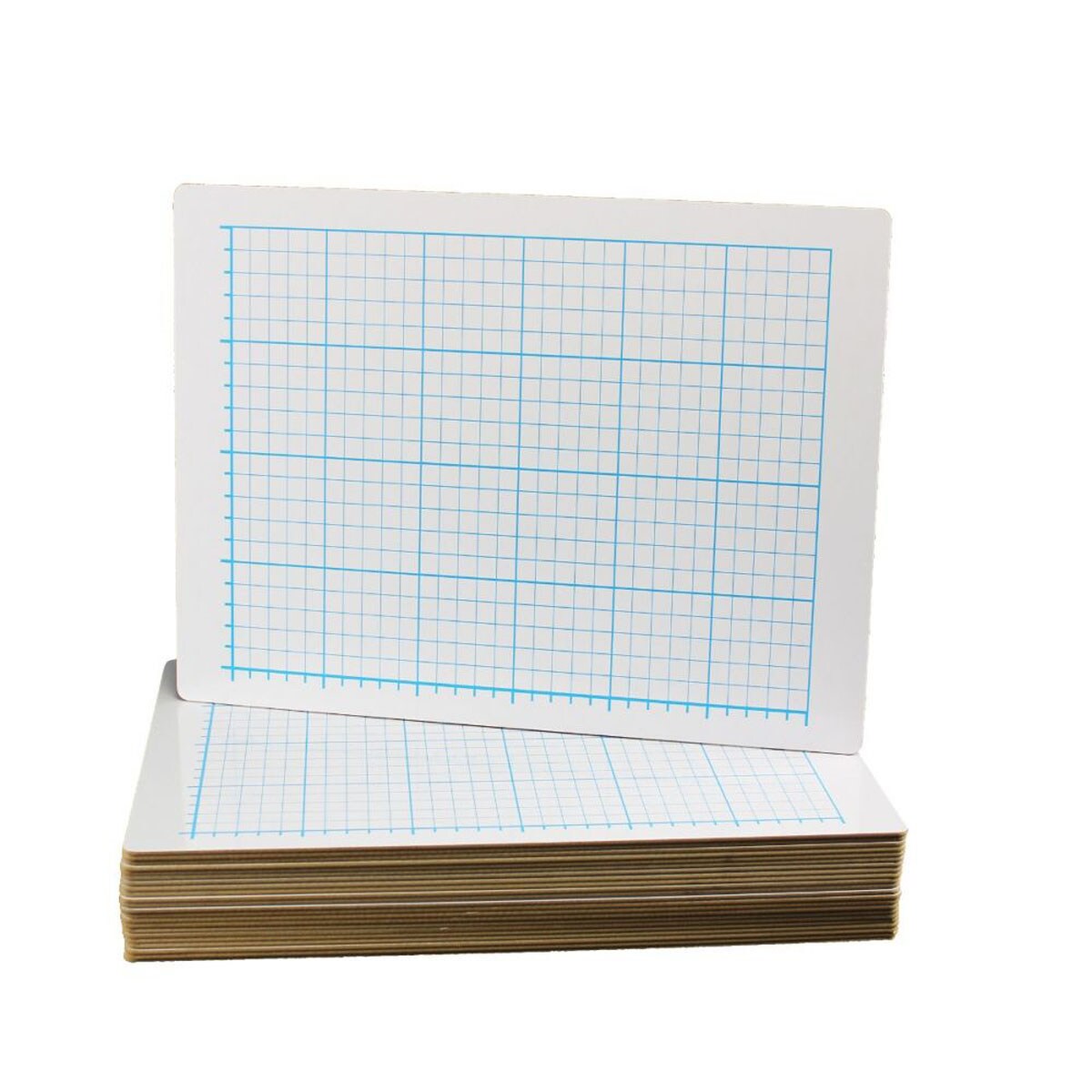 12 x 18 Two Sided Quadrant Grid Dry Erase Board - 1/2" Square Bulk Class Pack 24