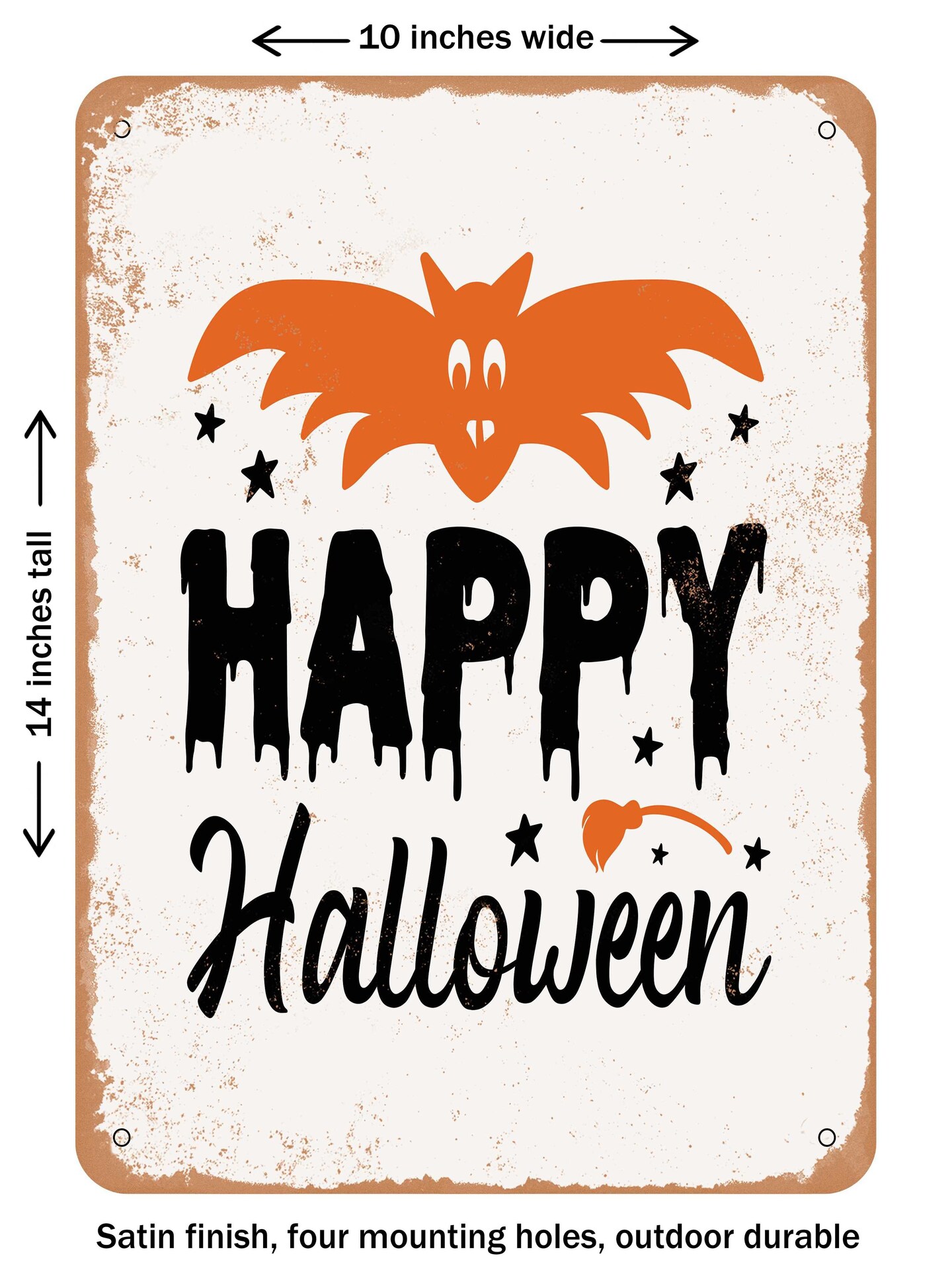 DECORATIVE METAL SIGN - Happy Halloween0 - Vintage Rusty Look