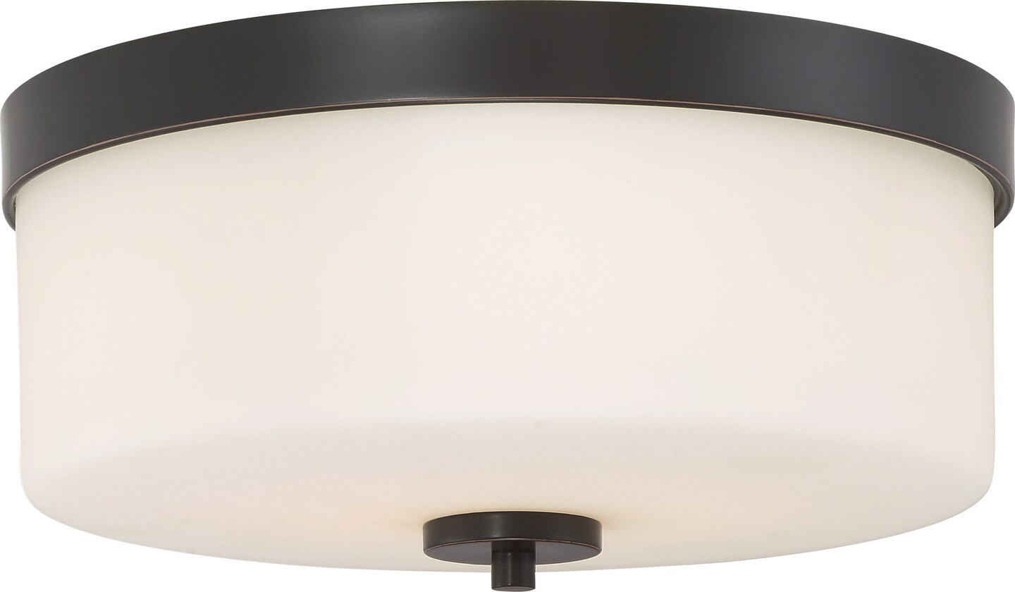 Denver 2-Light Flush Mounted Light Fixture in Mahogany Bronze Finish