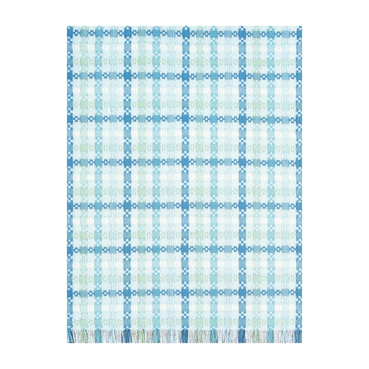 Serene Plaid Woven Cotton Kitchen Towel Patriotic Dishtowel Decoration