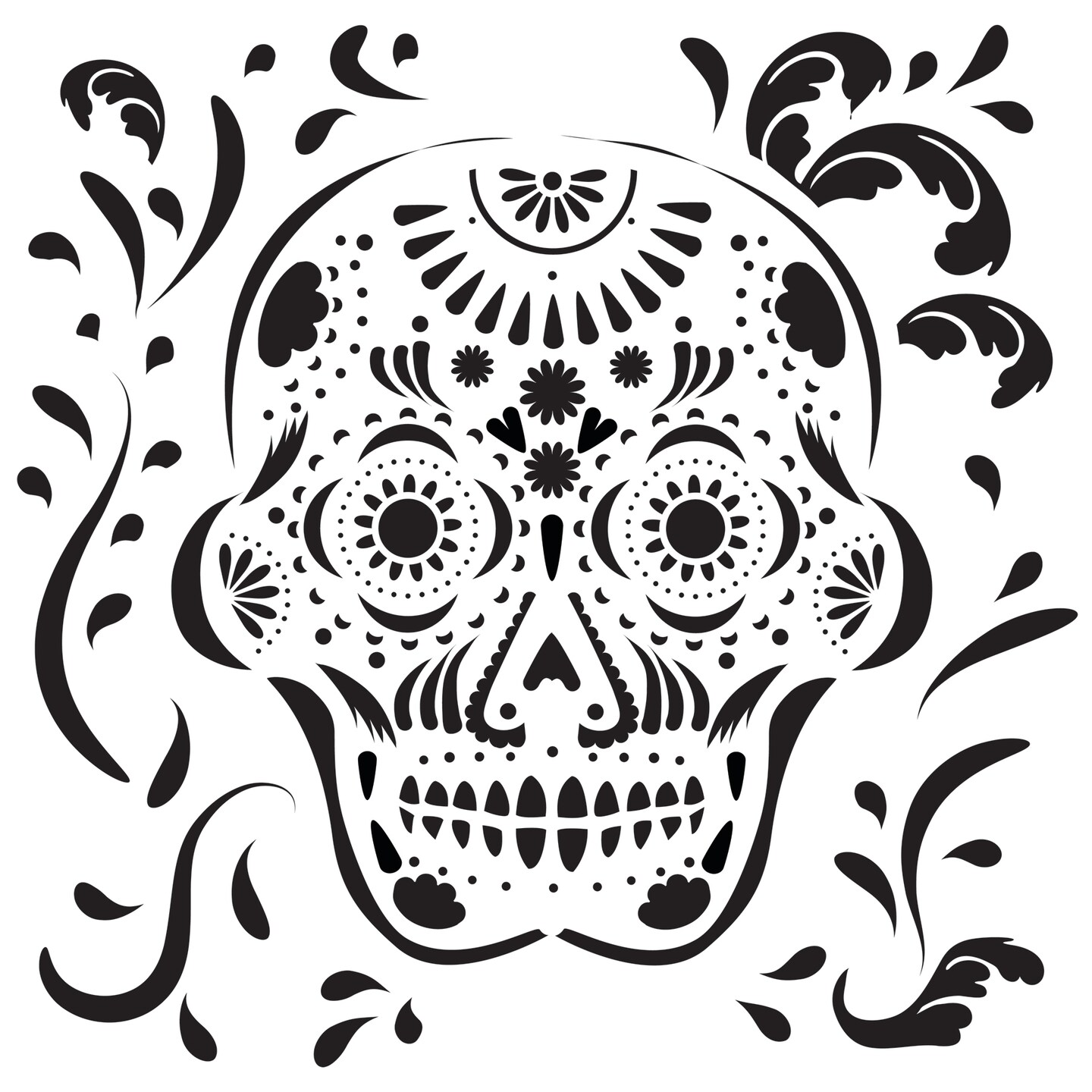 The Crafter&#x27;s Workshop Stencil, 6&#x22; x 6&#x22;, Mexican Skull