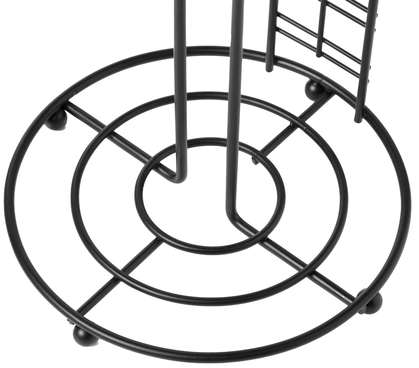 Freestanding Round Single Roll Sturdy Black Iron Towel Paper Holder Stand Roll Dispenser, Countertop Portable Stand for Kitchen, Dining Room, and Office