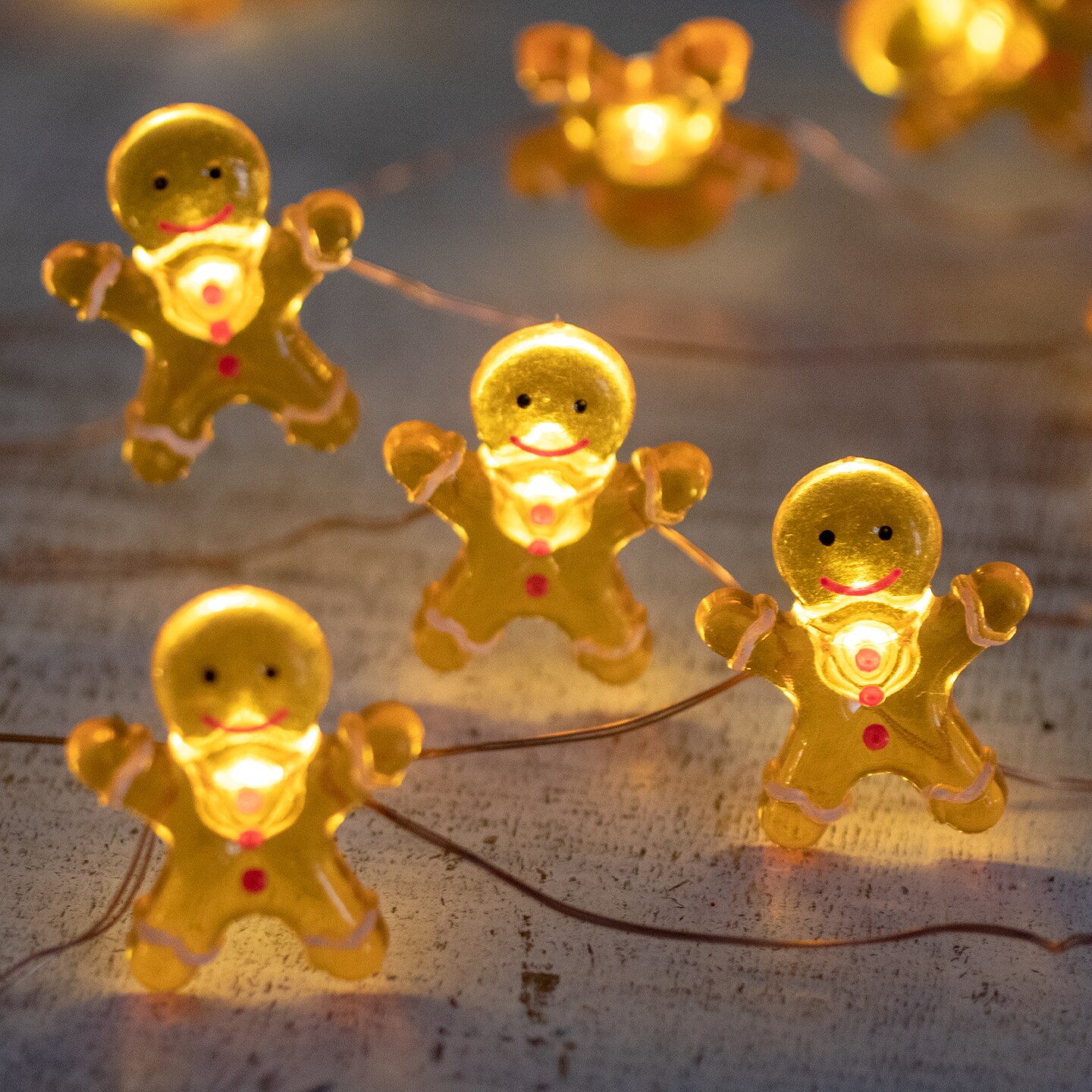 Northlight LED Mini Gingerbread Men Christmas Fairy Lights - 6.5' Silver Wire - 20ct
