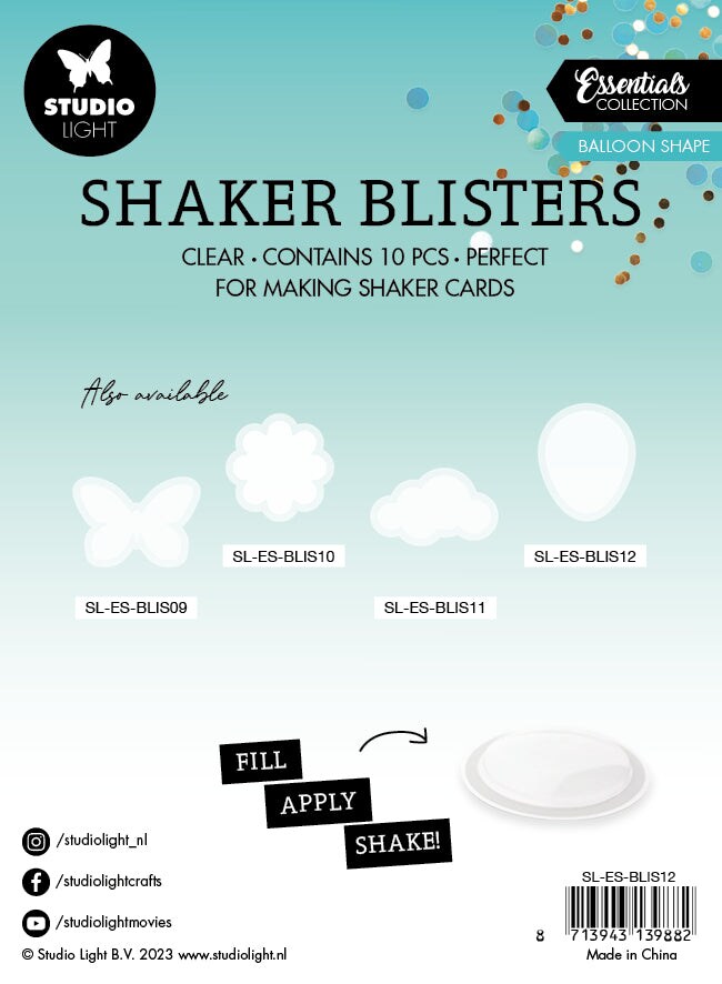 Studio Light SL Shaker Blister Balloon Shape Essentials 55x68x6mm 10 PC nr.12