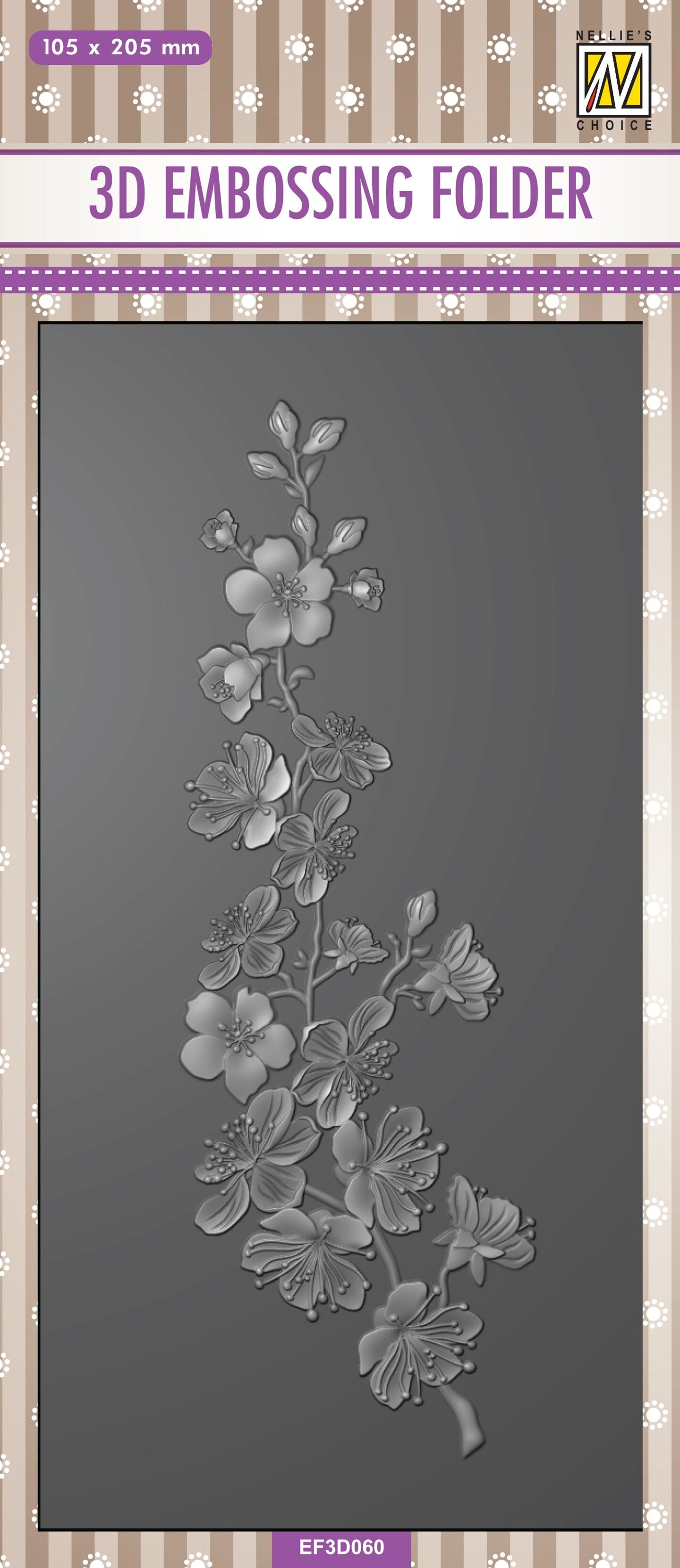 Nellie&#x27;s Choice  3D Embossing Folder Slimline - Blossom