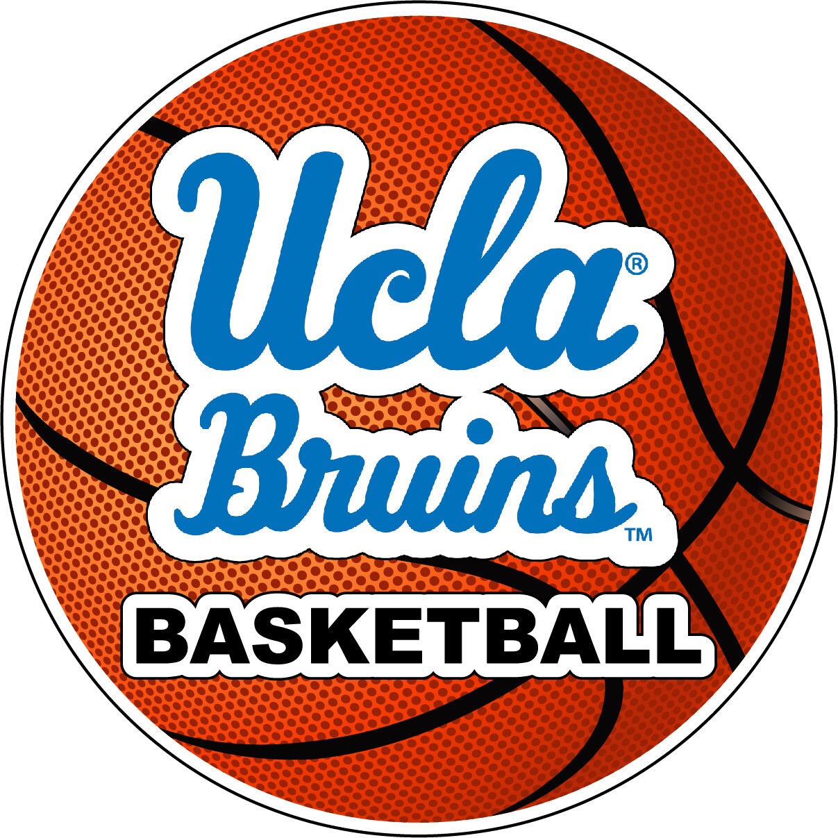 R and R Imports UCLA Bruins 4-Inch Round Basketball Vinyl Decal Sticker