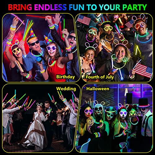 Glow Sticks Bulk Party Favors: 150 PCS 8 Colors Glow in The Dark