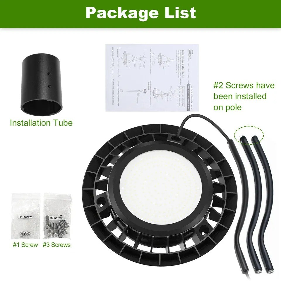 150W LED Post Top Pole Light Outdoor Garden Yard Street Area Lighting Fixture