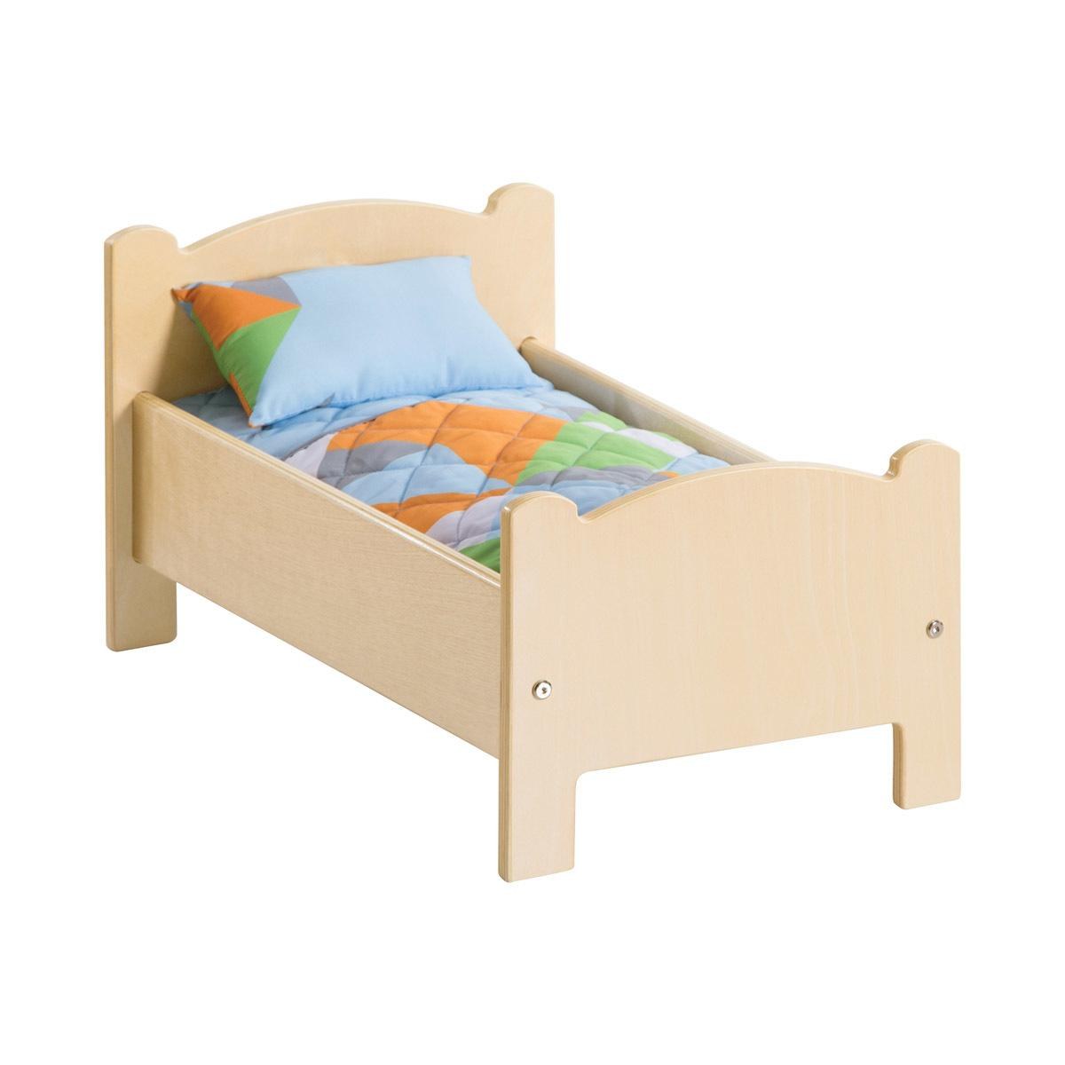 Kaplan Early Learning Company Wooden Doll Bed with Bedding