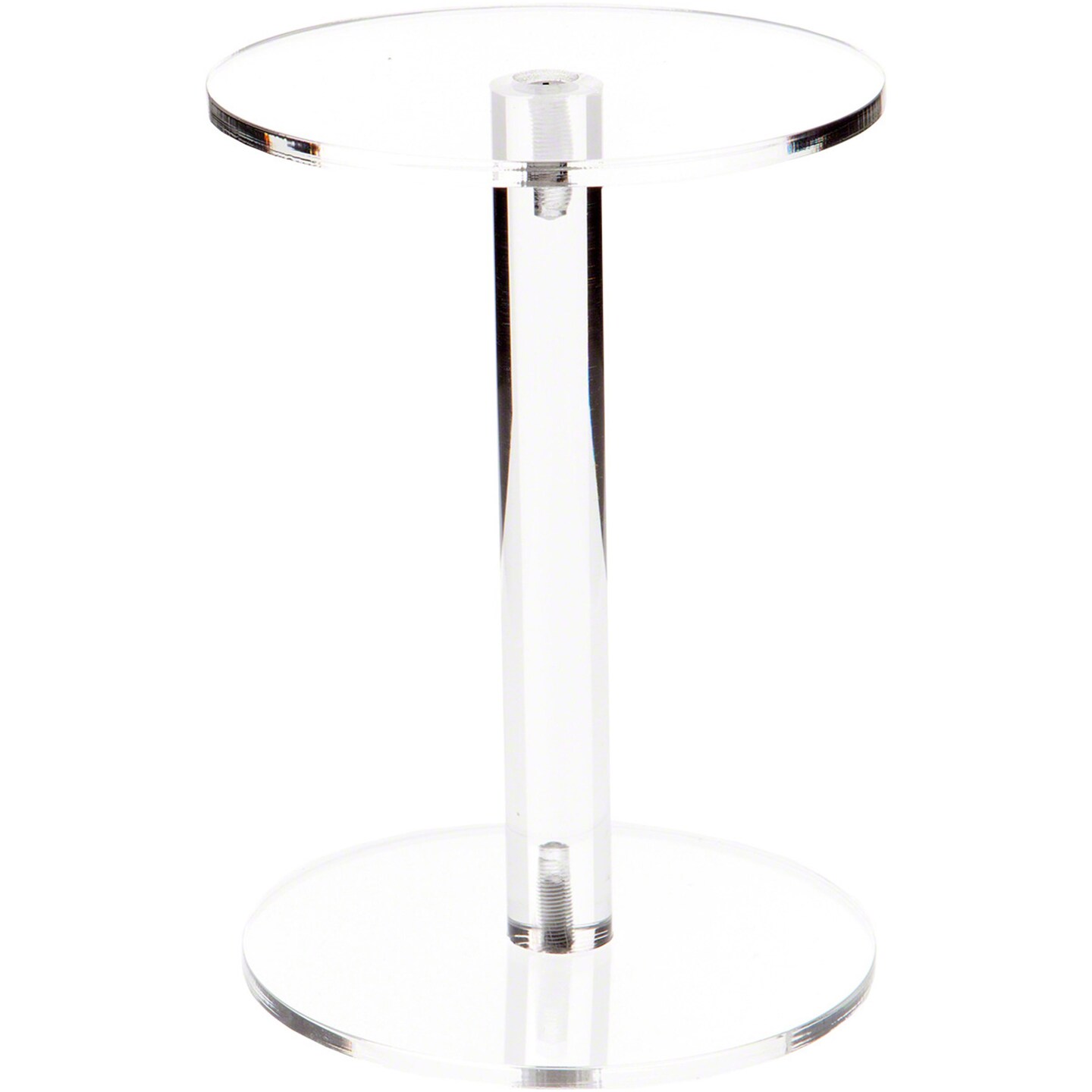 Plymor Clear Acrylic Round Barbell Pedestal Display Riser 6.375 inches (Height) x 4.5 inches (Depth) (3/16 inches thick)