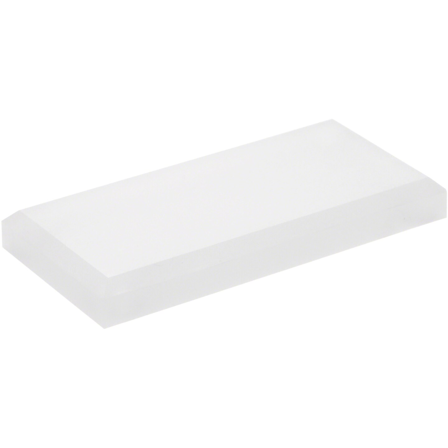 Plymor Frosted Acrylic Rectangular Beveled Display Base, 4&#x22; W x 2&#x22; D x 0.5&#x22; H