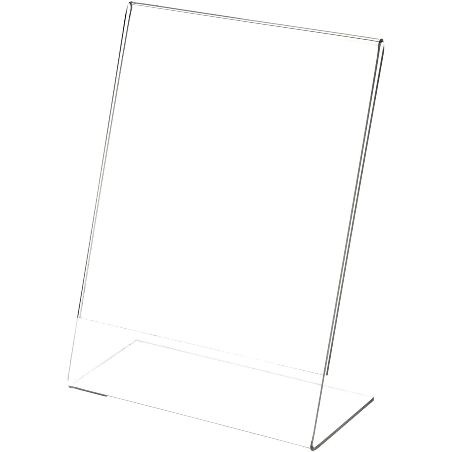 Plymor Clear Acrylic Sign Display / Literature Holder (Angled), 6&#x22; W x 8&#x22; H