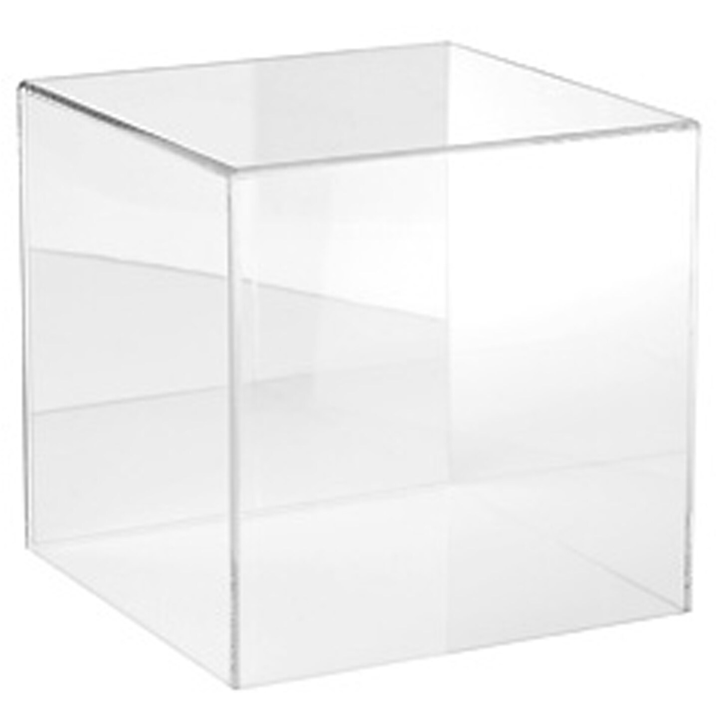 Plymor Clear Acrylic Display Case With No Base Mirror Back 4 X 4 X