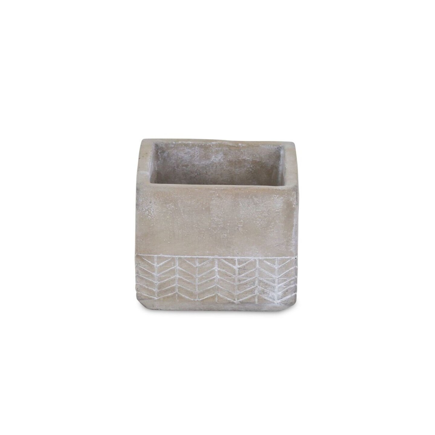 Contemporary Home Living 4.5&#x22; Gray Handcrafted Square Planter Pot