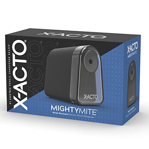 Pencil Sharpener, Mighty Mite Electric Pencil Sharpener, With Pencil Saver, SafeStart Motor, Black, 1 Count