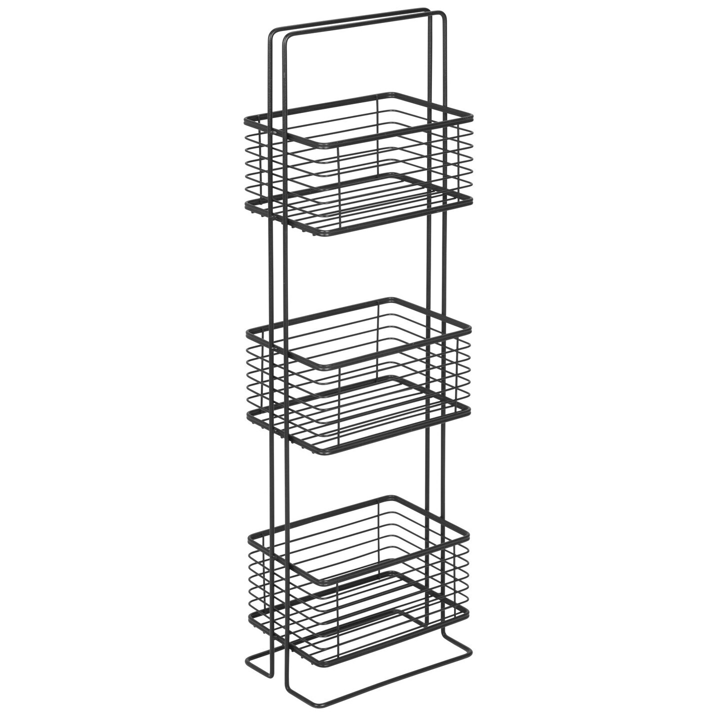 mDesign Slim Metal Wire 3-Tier Standing Bathroom Storage Basket Unit
