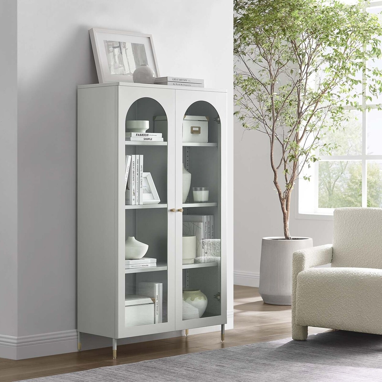 Modway Archway 32&#x22; Storage Cabinet in Light Gray