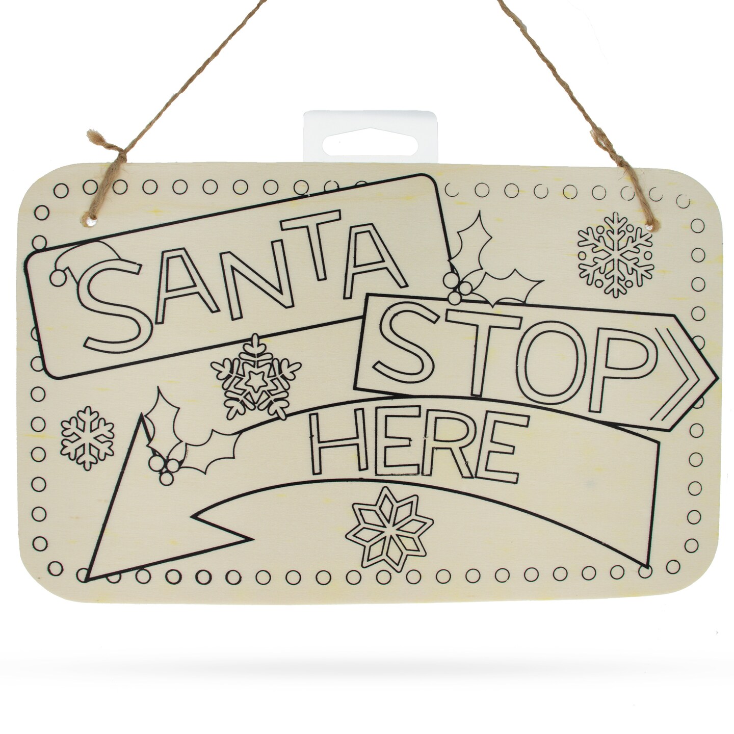 Blank Wooden Santa Stop Here Sign Display Board DIY Craft 9 Inches
