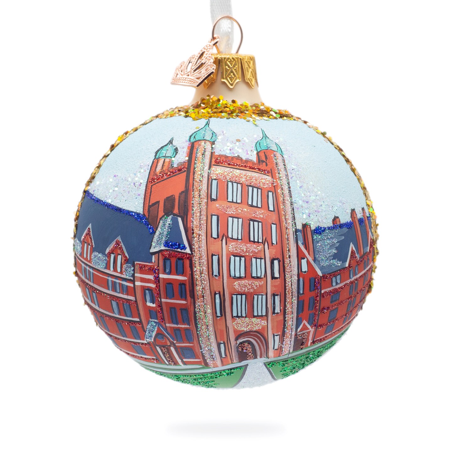 Niagara Falls Glass Christmas Ornament – 4 Inch Hand Painted, German Glass, Gift Boxed