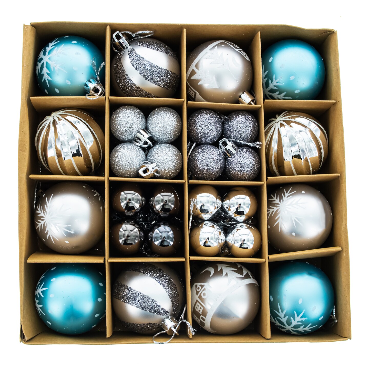 Vibrant Set of 44-Piece Multicolored Ball Christmas Ornaments