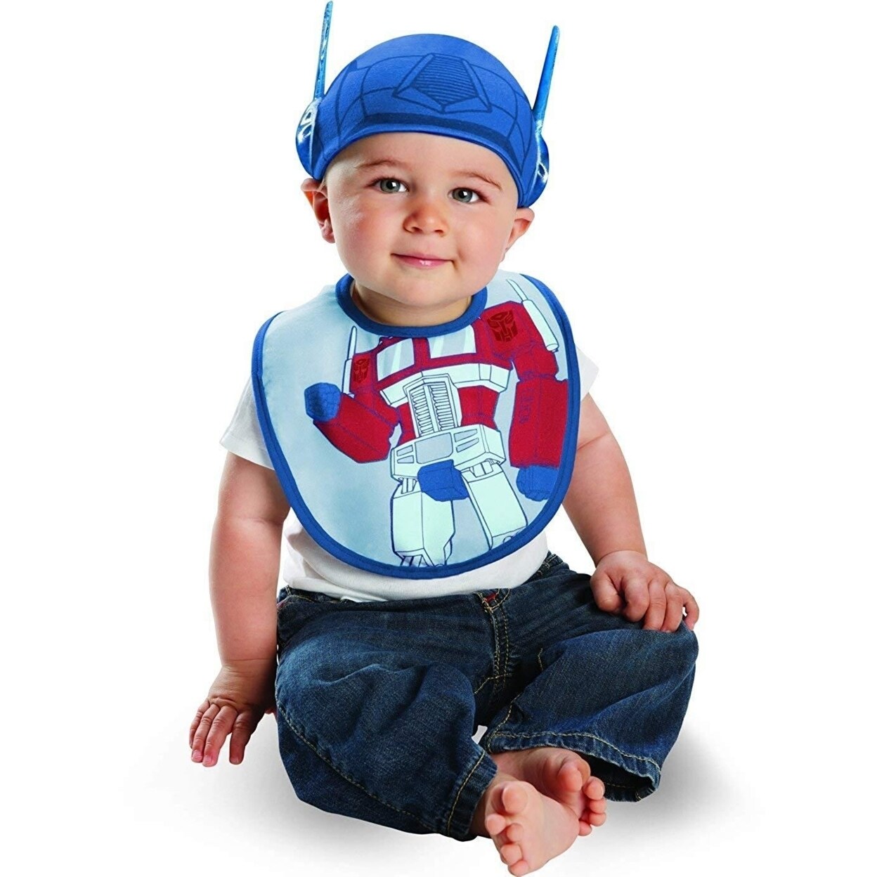 Transformers Optimus Prime Infant Bib Hat Costume Accessory 0-12 Mo Disguise
