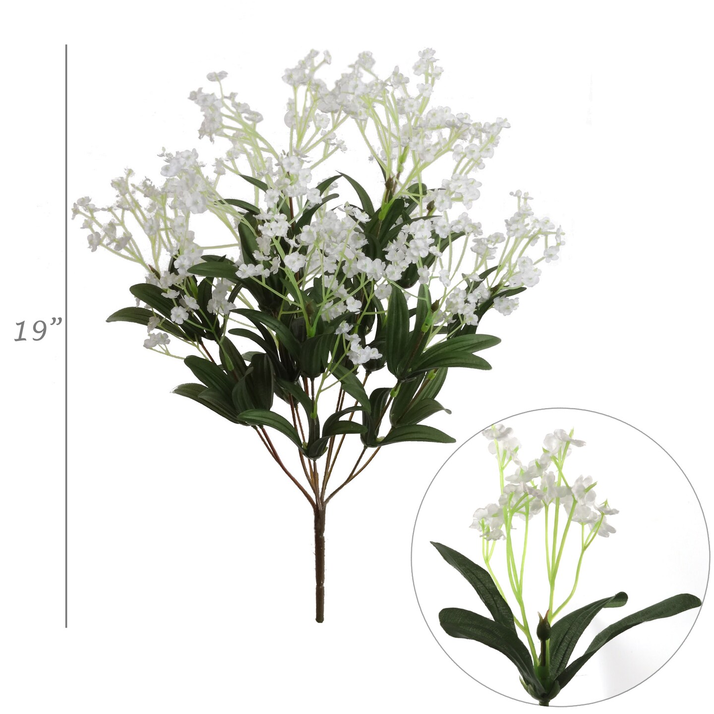 19-Inch White Gypsophila Bushes - 3-Pack with 12 Silk Sprays &#x26; Lush Foliage, Ideal for Centerpieces &#x26; Bouquets - All-Season Floral Decor, Floral Home by Artificial Flowers