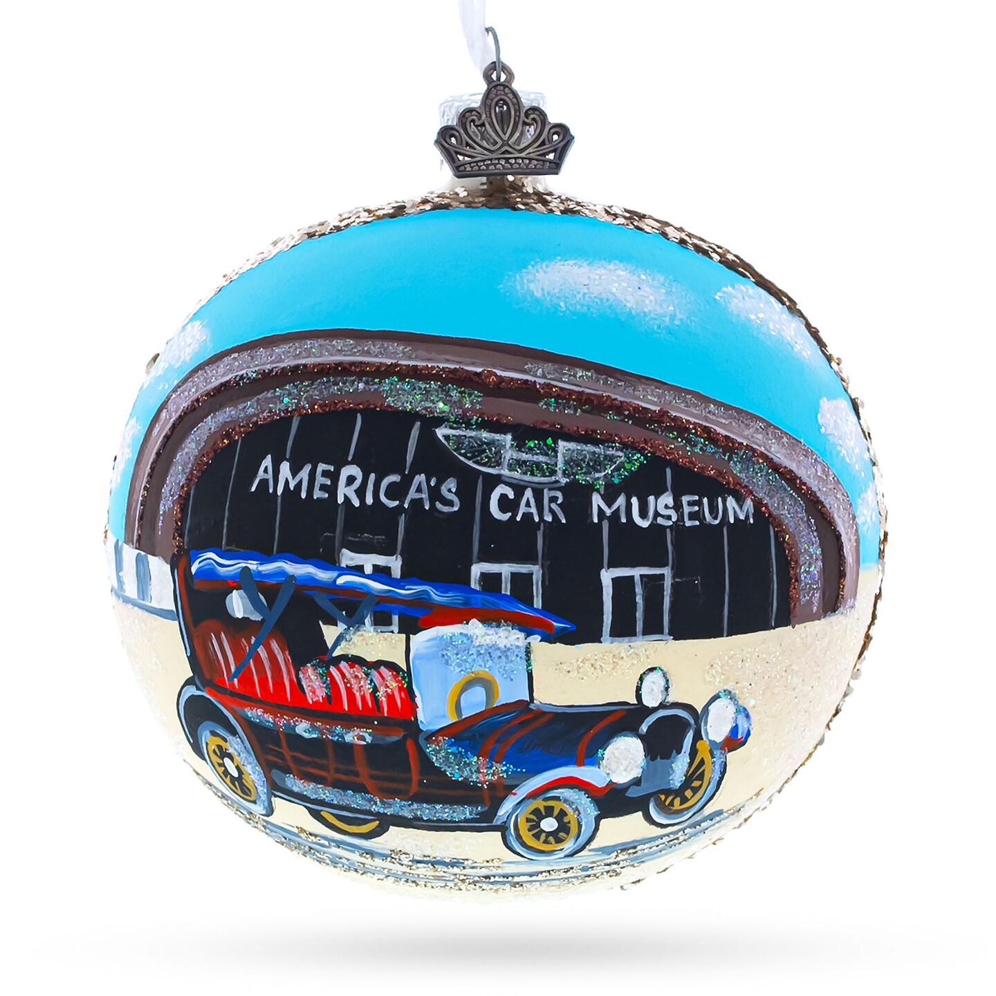 LeMay America&#x27;s Car Museum, Tacoma, Washington, USA Glass Ball Christmas Ornament 4 Inches