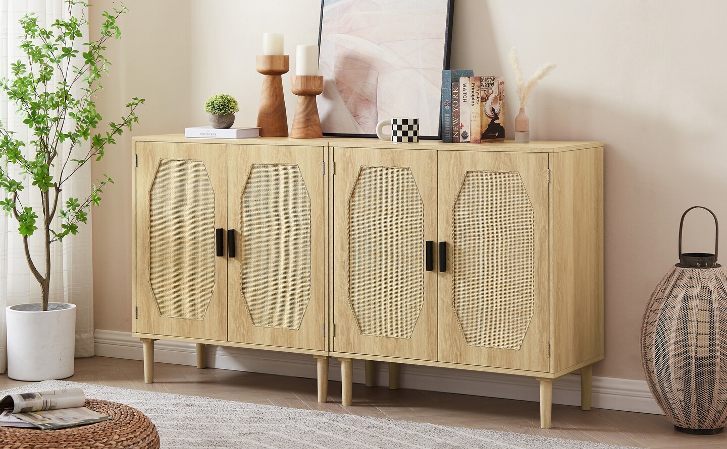 Rattan Kitchen Storage Cabinet | Organize in Style