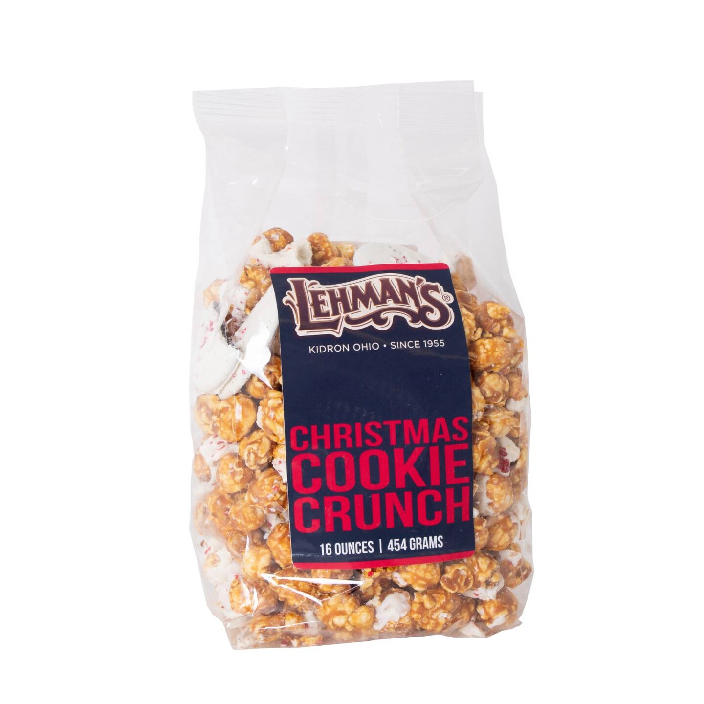 Lehman&#x27;s Caramel Popcorn Snack Mix, Crunchy Popped Corn Treat with White Chocolate, Christmas Cookie Crunch Flavor, 1 lb