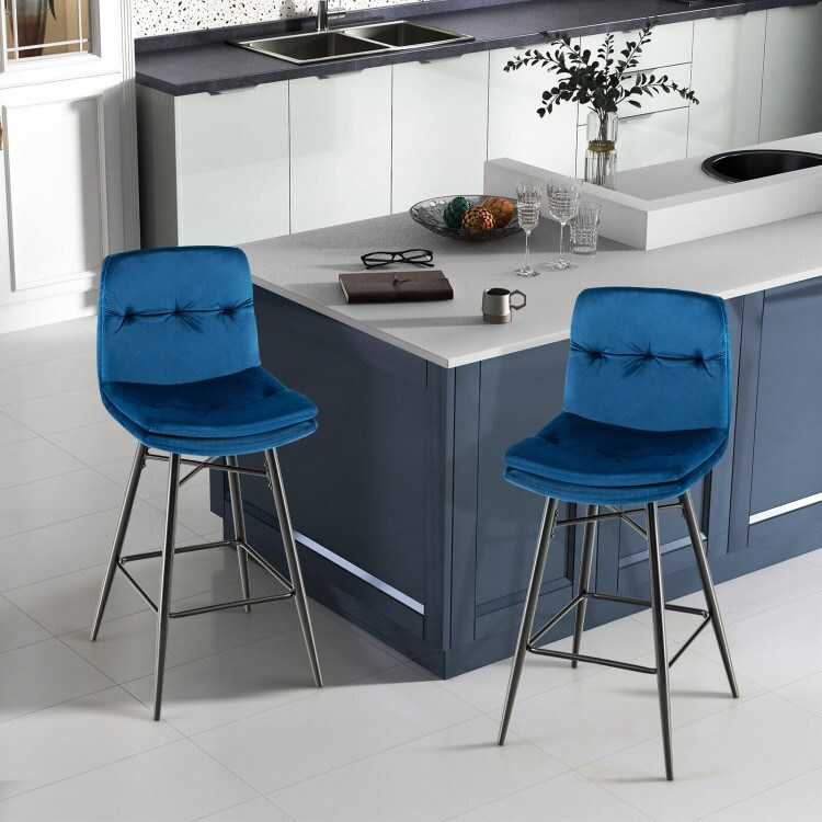 Velvet Bar Stools Set of 2 | Elevate Comfort