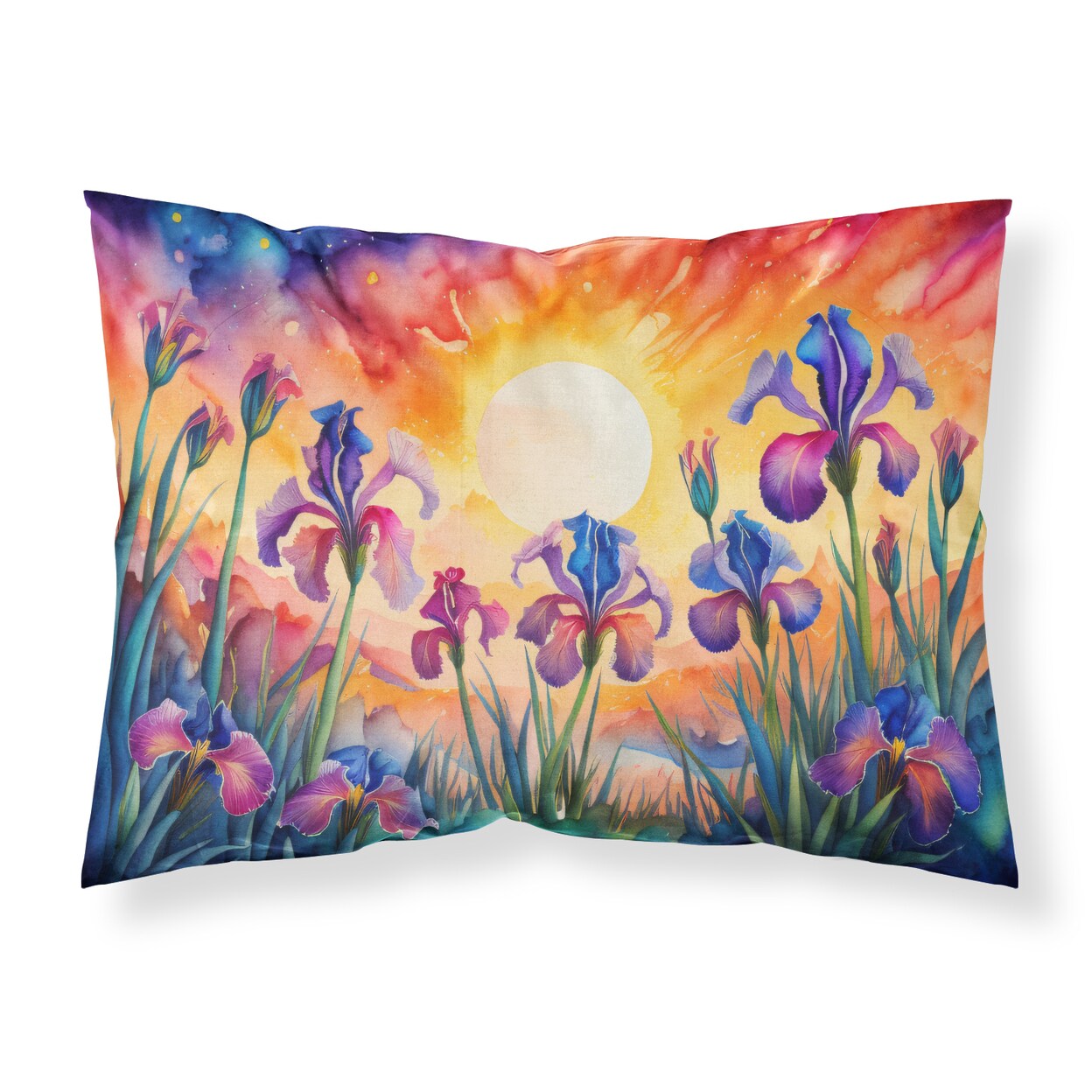 Caroline&#x27;s Treasures Iris in Color Fabric Standard Pillowcase