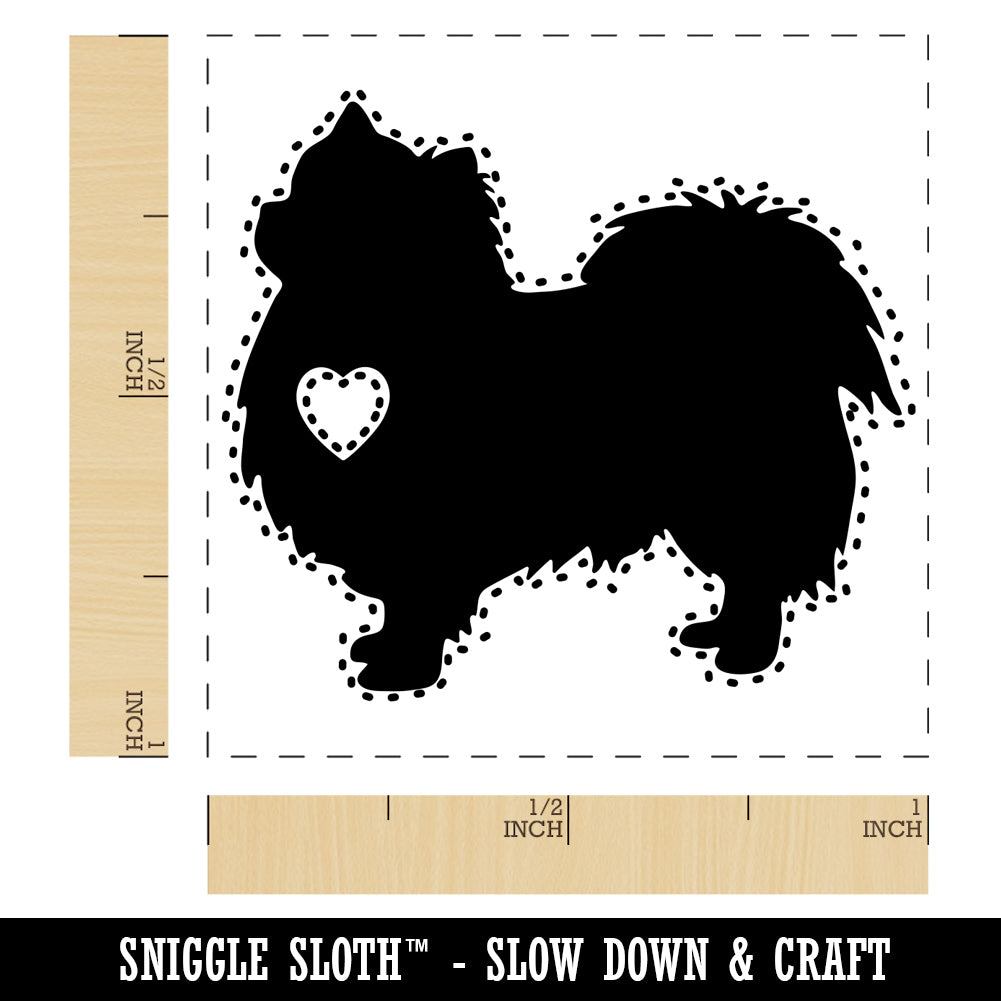 Long Coat Chihuahua Dog with Heart Self-Inking Rubber Stamp Ink Stamper