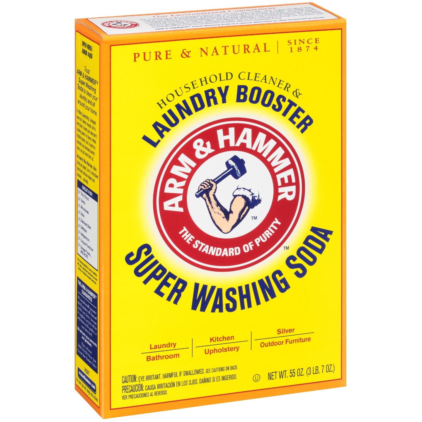 Arm &#x26; Hammer Household Cleaner Laundry Booster Super Washing Soda 55 Oz