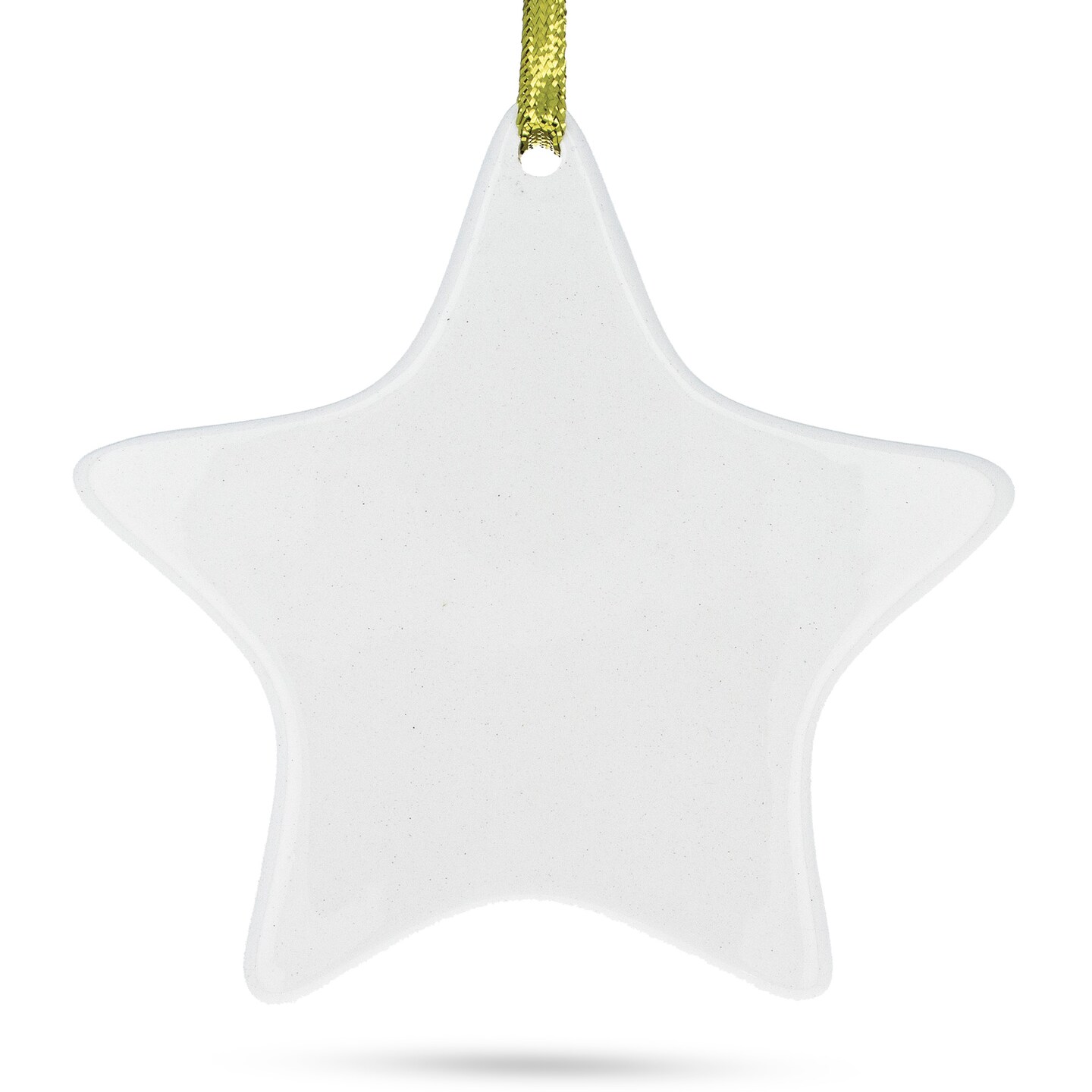 4.3-Inch Ceramic White Star Christmas Ornament