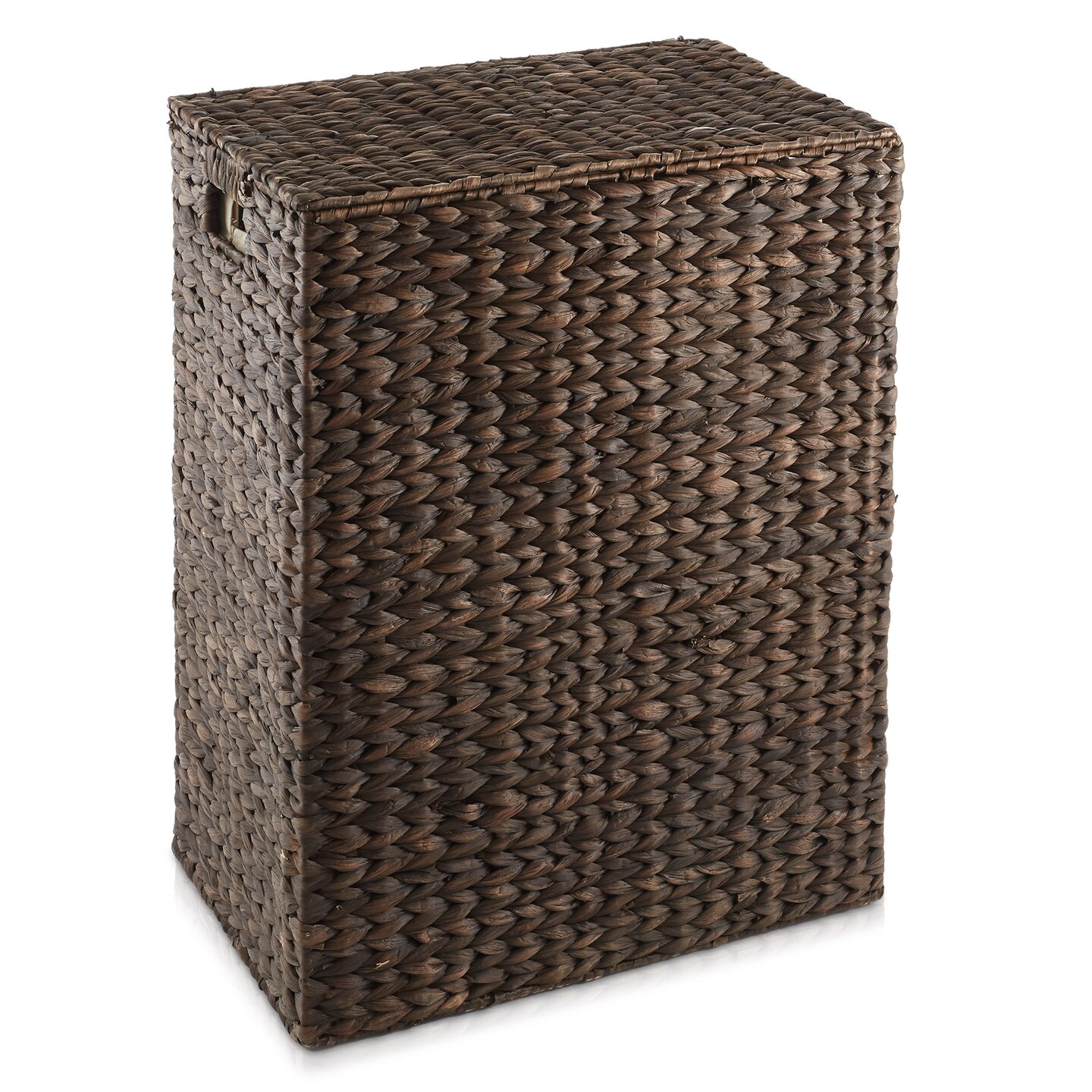 Casafield Large Laundry Hamper with Lid and Removable Liner Bag, Woven Water Hyacinth Rectangular Laundry Basket Sorter for Clothes and Towels