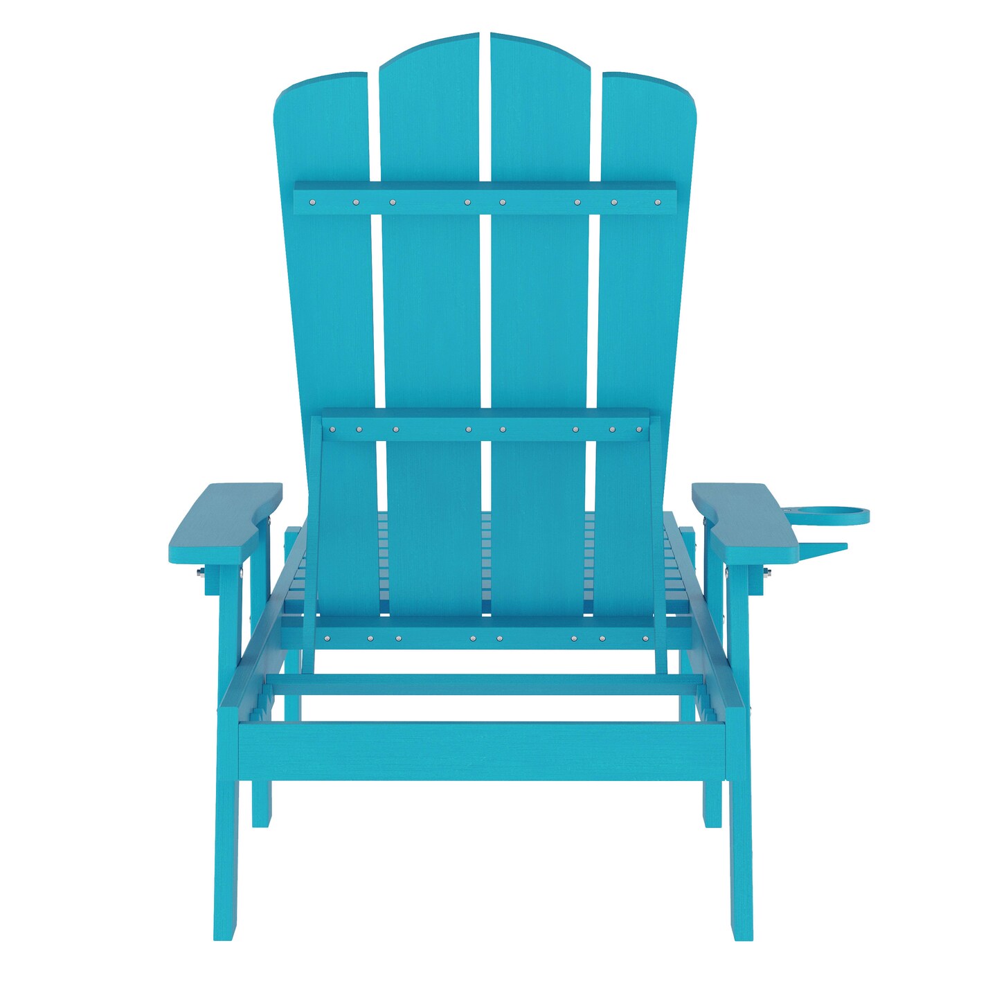Merrick Lane Solvang Indoor/Outdoor Adjustable Adirondack Lounger with Fold Out Cupholder- Recycled All-Weather Indoor/Outdoor HDPE Lounge Chair