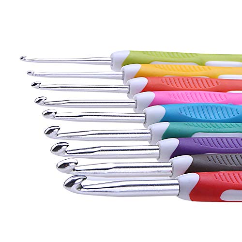 40 Pieces 9 Sizes Ergonomic Crochet Hooks Set with Case 2mm(B)-6mm(J)  Soft Grip Crochet Hooks with Long Handle for Arthritic HandsCrochet Needles Standard US