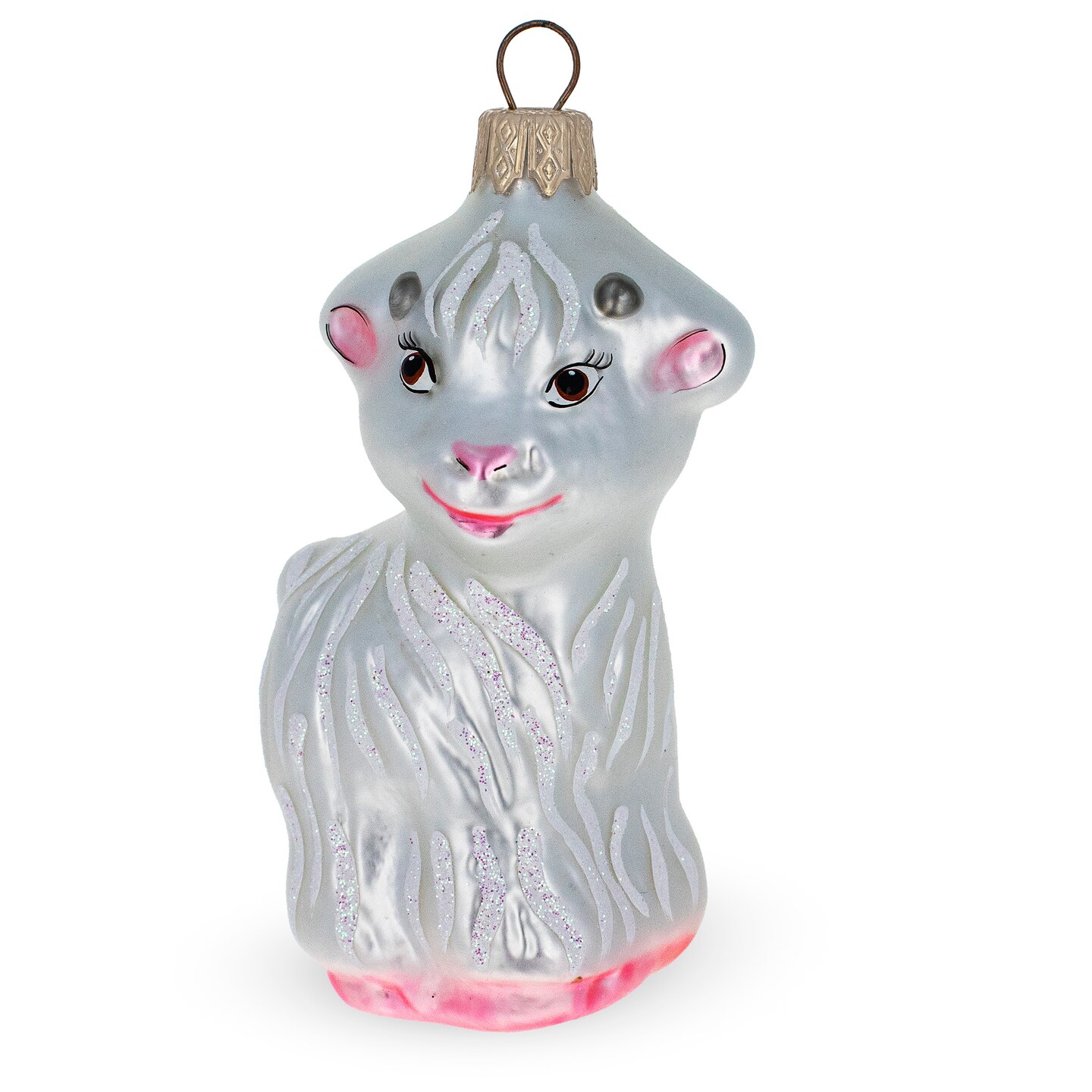 Goat Baby Mini Glass Christmas Ornament