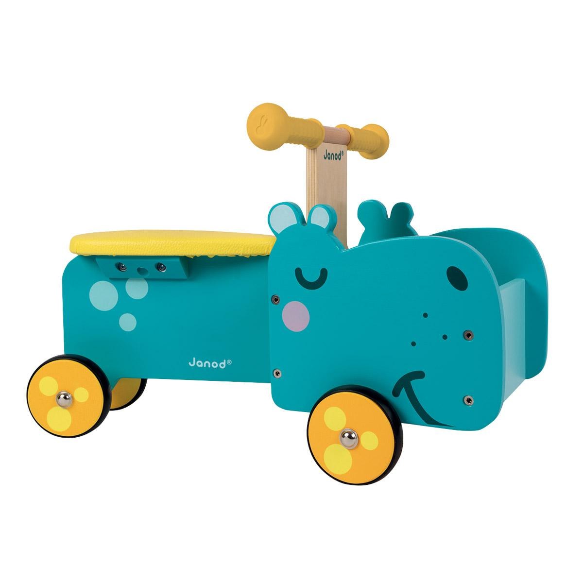 Janod Wooden Hippopotamus Ride-On