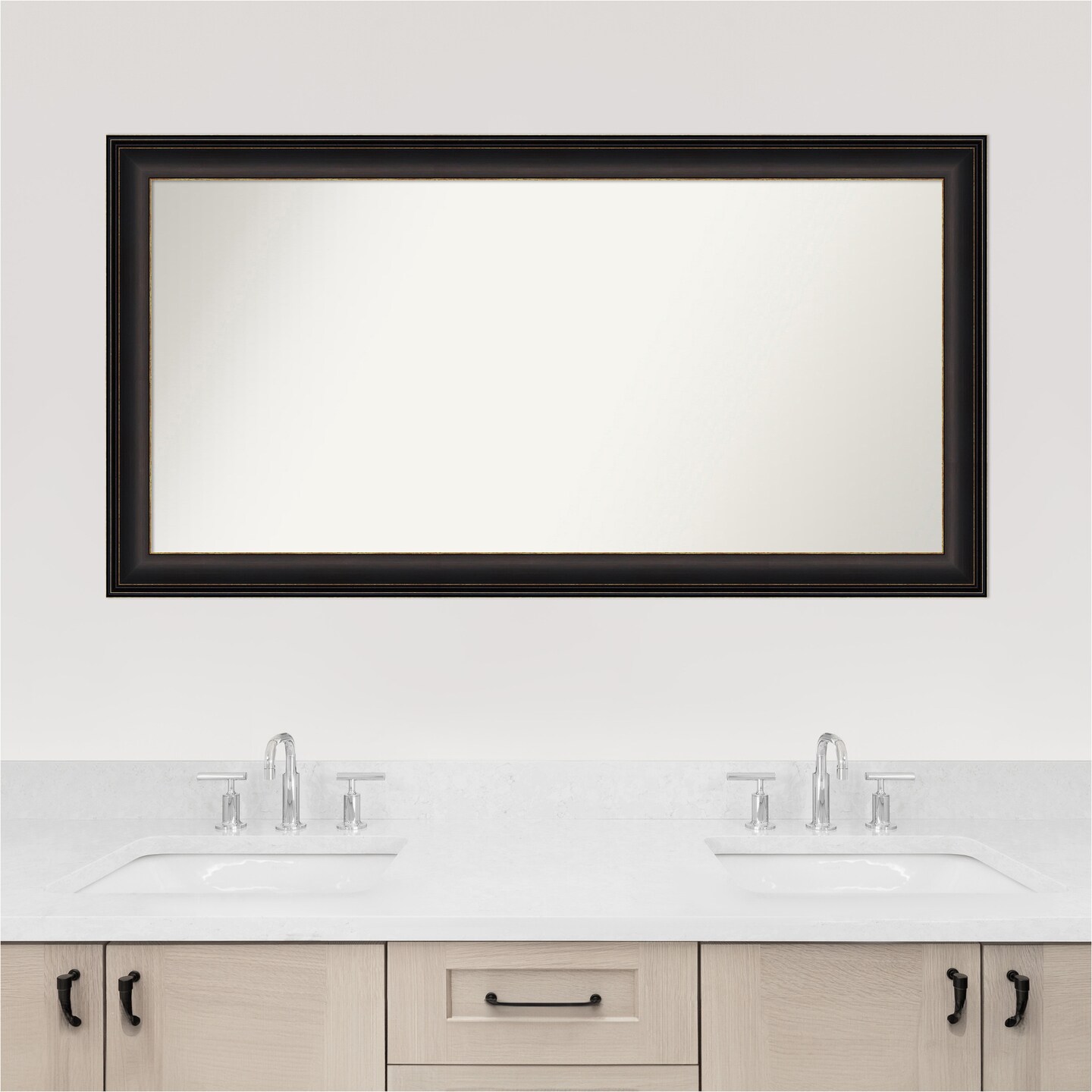 Trio Oil Rubbed Bronze Non-Beveled Custom Framed Bathroom Vanity Wall Mirror