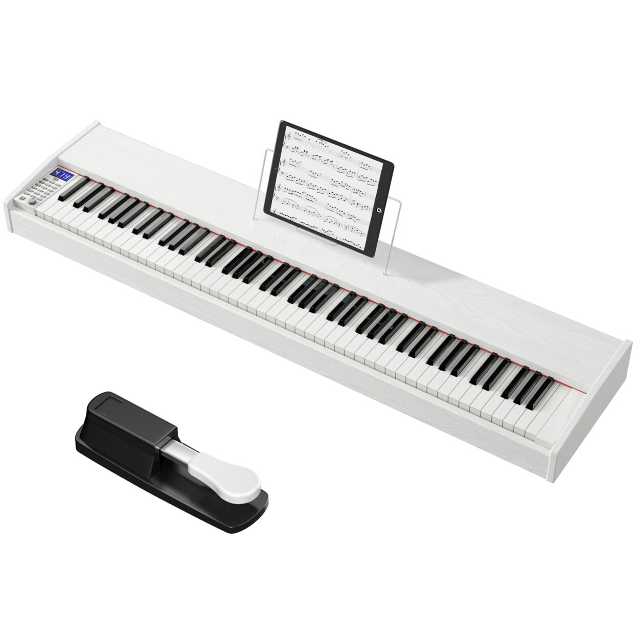 88-Key Full Size Digital Piano Weighted Keyboard W/ Sustain Pedal Black/White