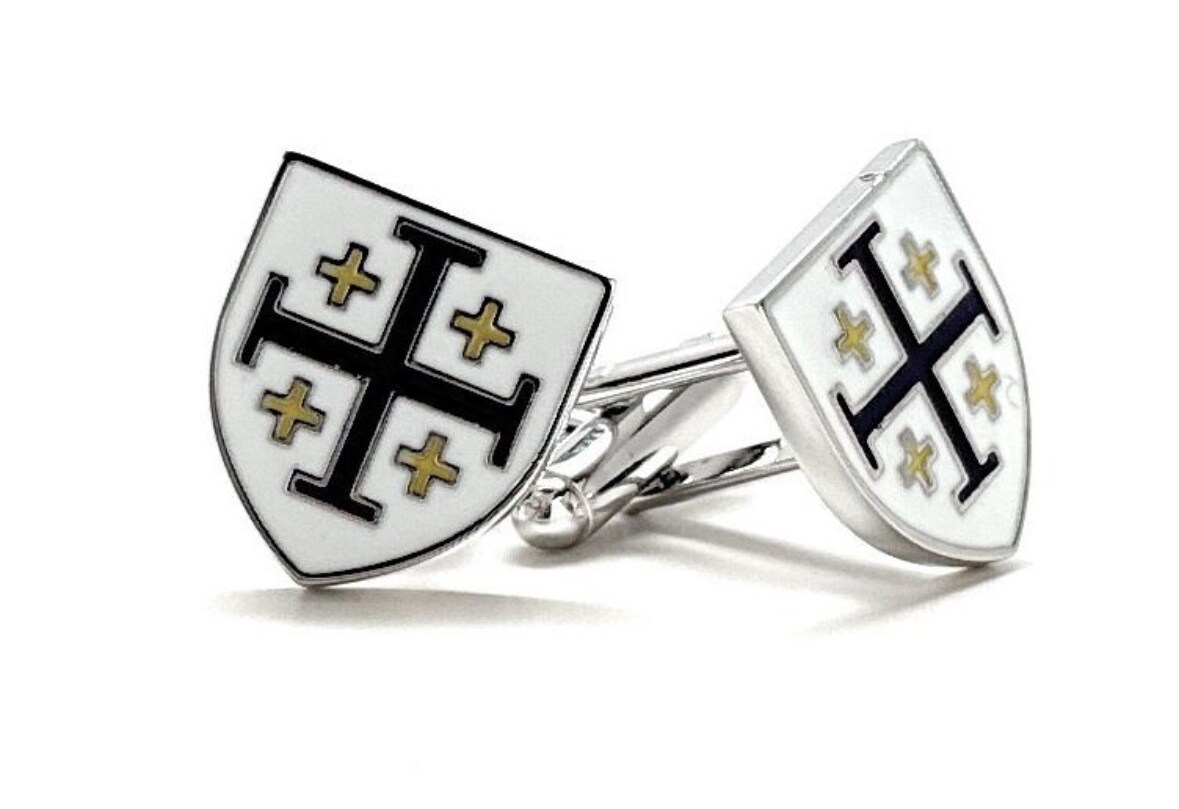 Kings Cross Cufflinks Royal Crusaders Shield Jerusalem Cross Cuff
