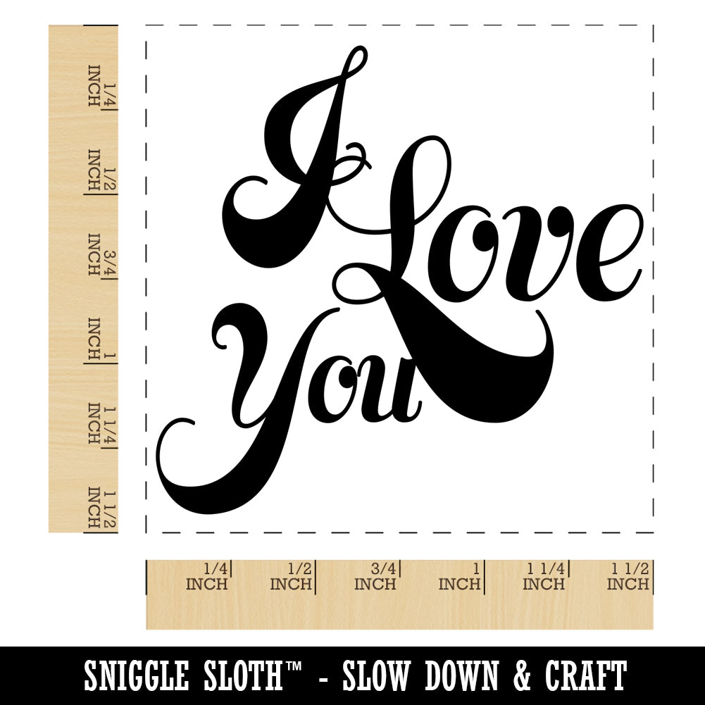 I Love You Elegant Text Self-Inking Rubber Stamp Ink Stamper