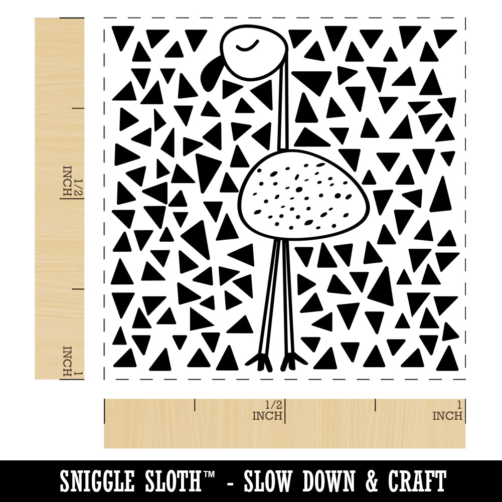 Flamingo Resting Doodle Self-Inking Rubber Stamp Ink Stamper
