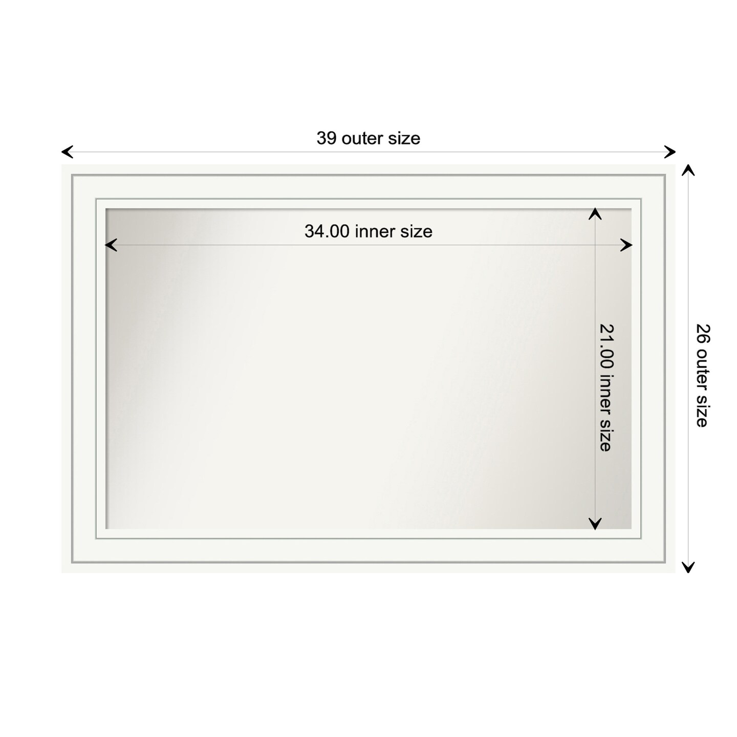 Craftsman White Non-Beveled Custom Framed Bathroom Vanity Wall Mirror